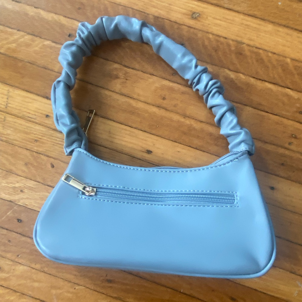 Zara Blue Shoulder Bag Crinckle Stap